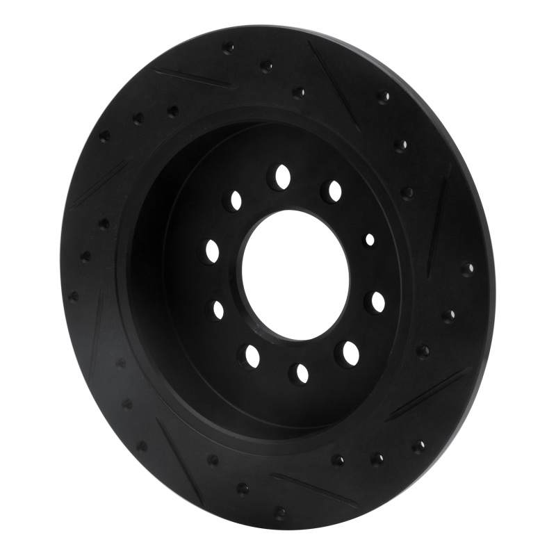 Hyundai Tiburon Brake Rotor (1) - Rear Left - R1 Concepts - Drilled & Slotted - Black - `07-`08